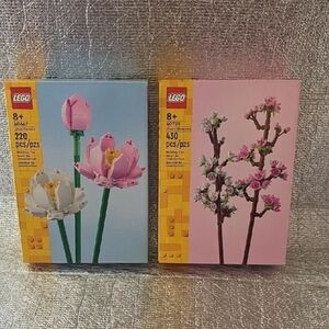 LEGO Pink, White & Green Floral Display Sets